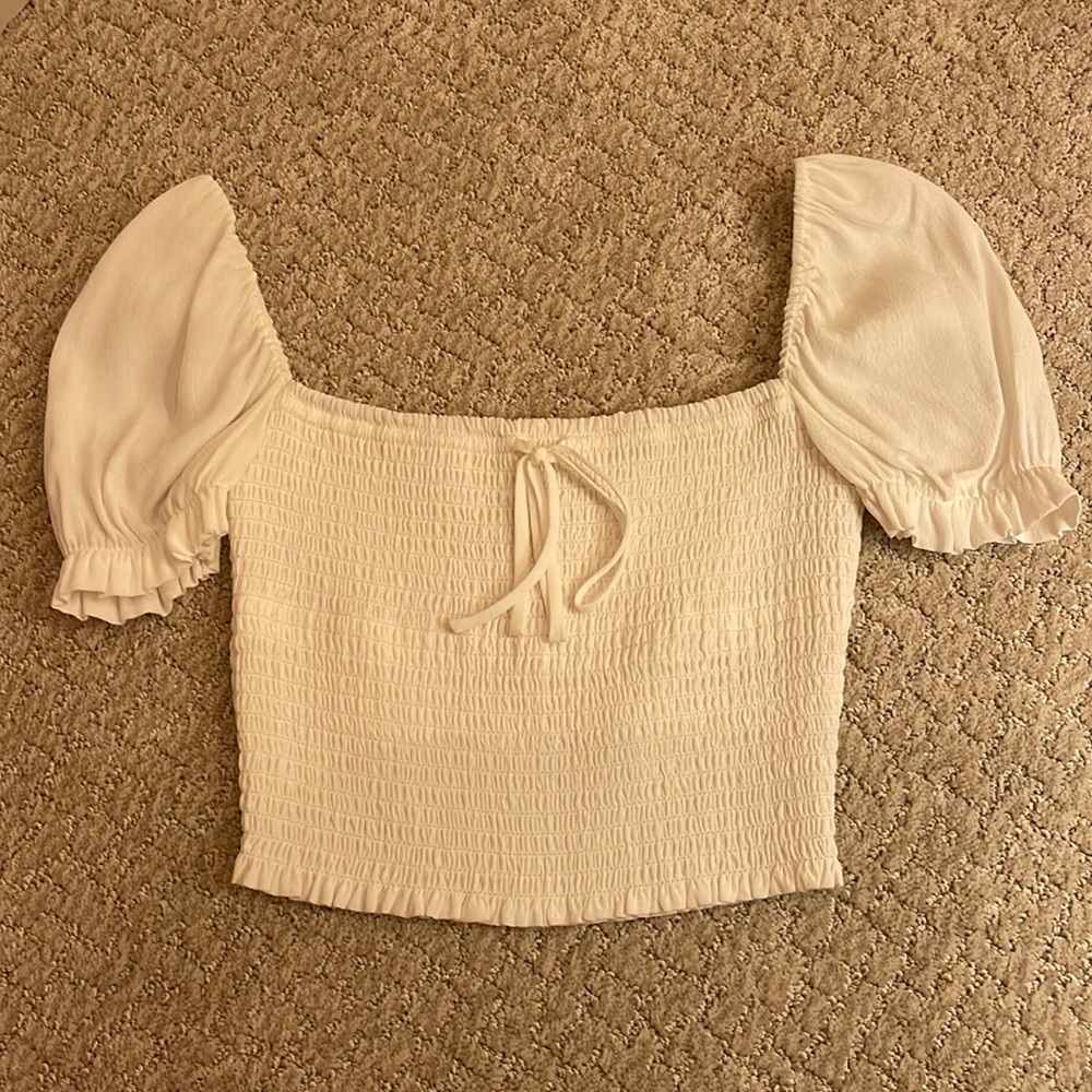 White cropped top
